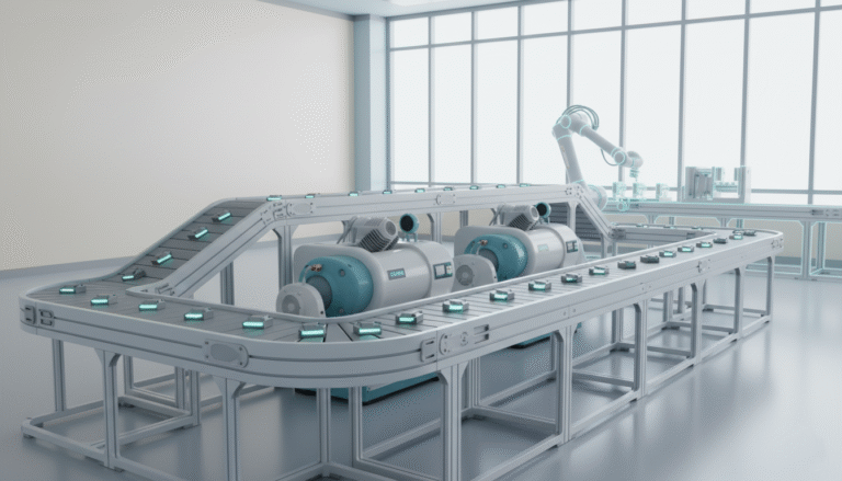 Cintas transportadoras y compresores controlados con variadores de frecuencia