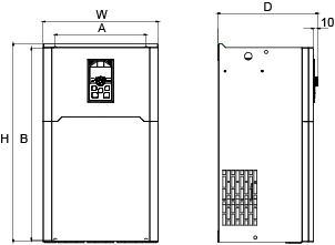 Dimensiones del variador de frecuencia Enertran