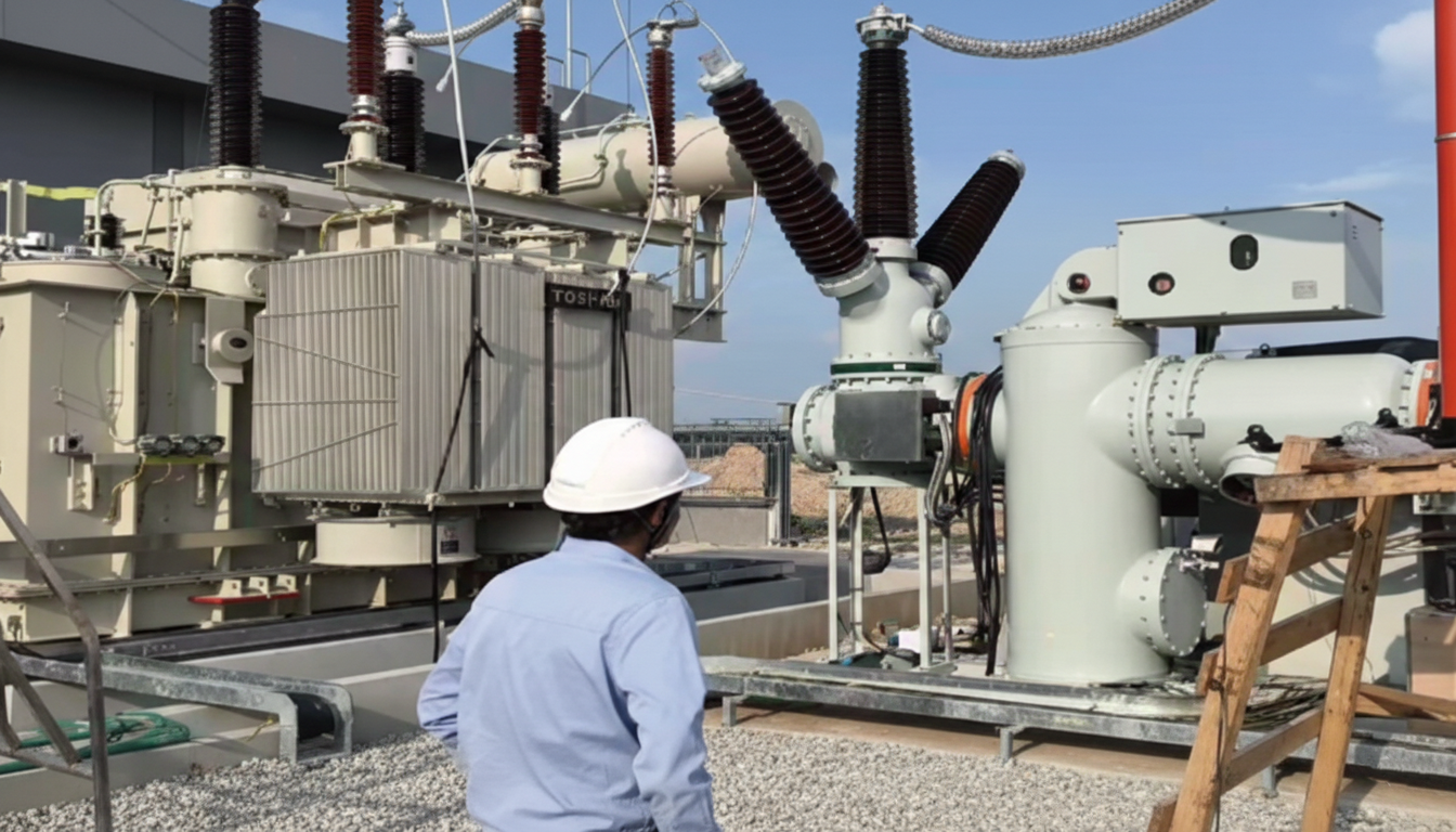 Instalación de transformador de media tensión de 110kV y 25000kVA